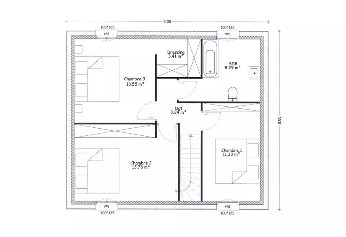 image ALEXANDRA 9.00 GARAGE INTEGRE R1 PLANCHER