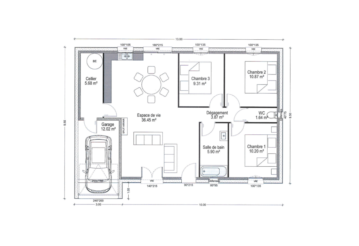 image Projet de construction d'une maison 83.92 m² avec terrain à FERE-EN-TARDENOIS (02)