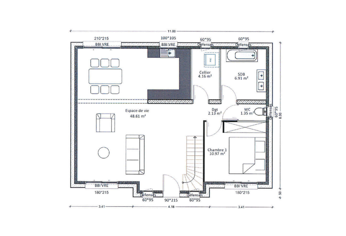 image Projet de construction d'une maison 146.04 m² avec terrain à BERNY-RIVIERE (02)