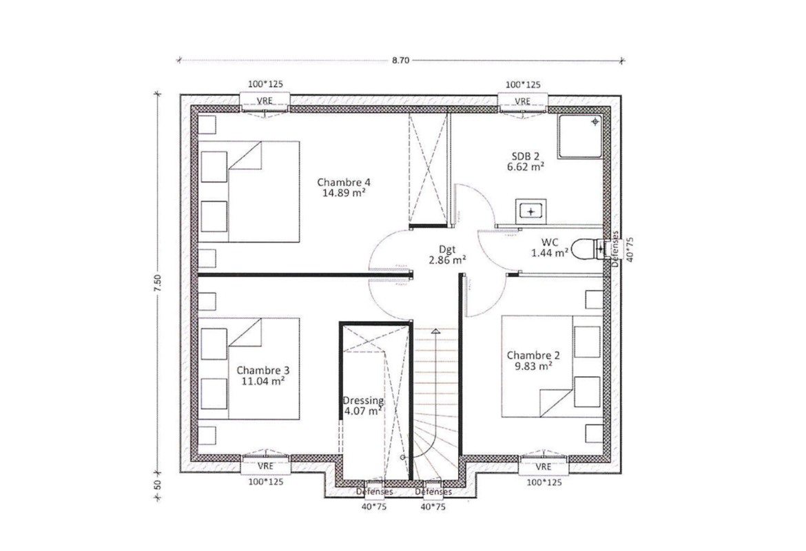 image Projet de construction d'une maison 104.34 m² avec terrain à COYOLLES (02)