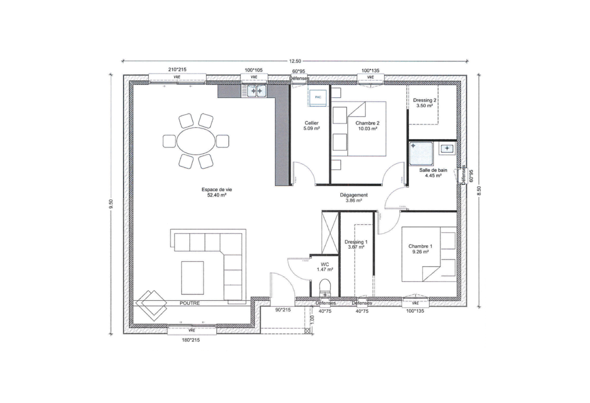 image Projet de construction d'une maison 93.73 m² avec terrain à BERNY-RIVIERE (02)