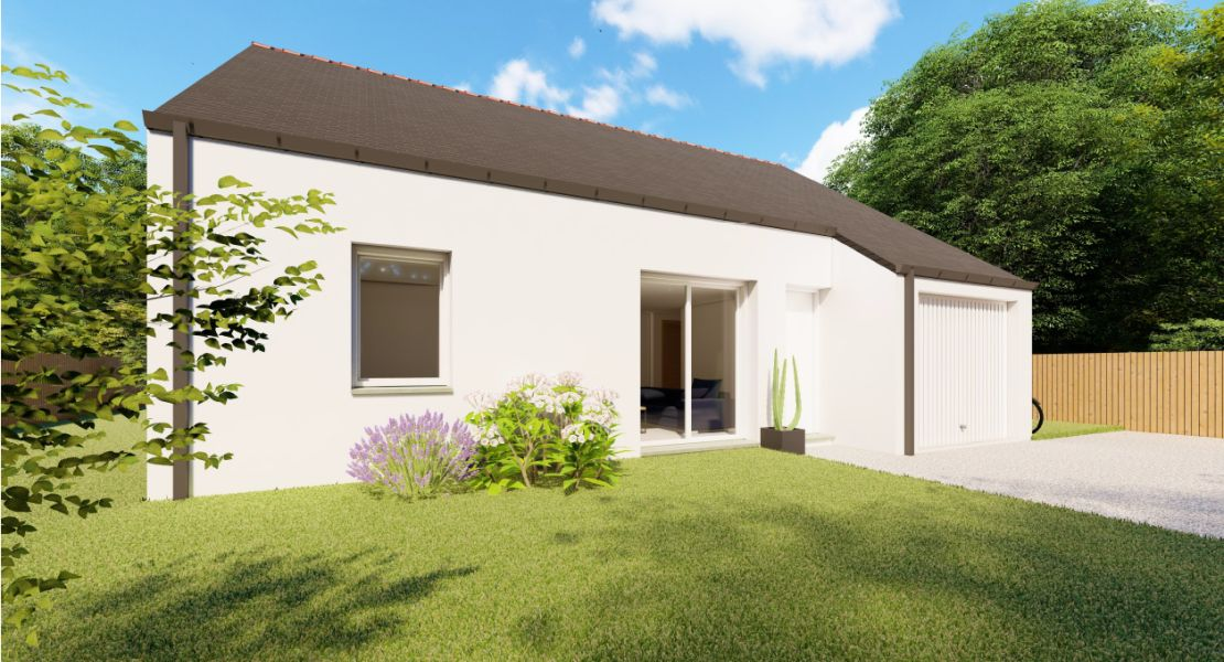 image PLAIN PIED 3 CHAMBRES  ET GARAGE avec terrain à KERVIGNAC (56)