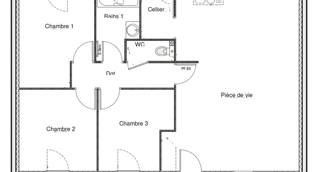 image Projet de construction d'une maison 80.3 m² avec terrain à PENMARCH (29)