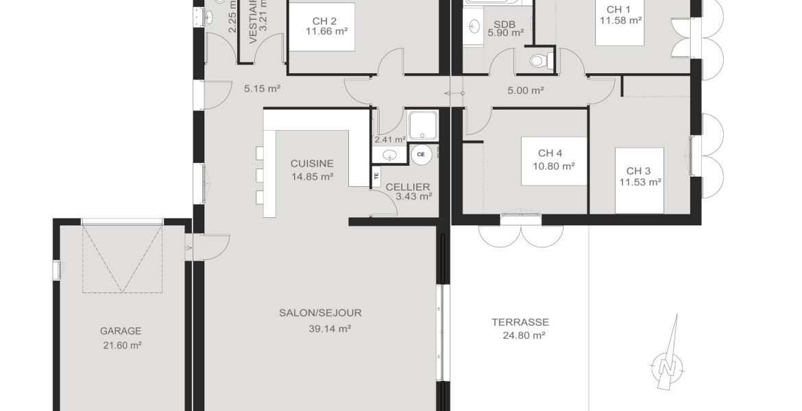 image Villa récente construite en 2020 climatisée 4 chambres 127m2 sur terrain 522m2 + garage isolé + terrasse