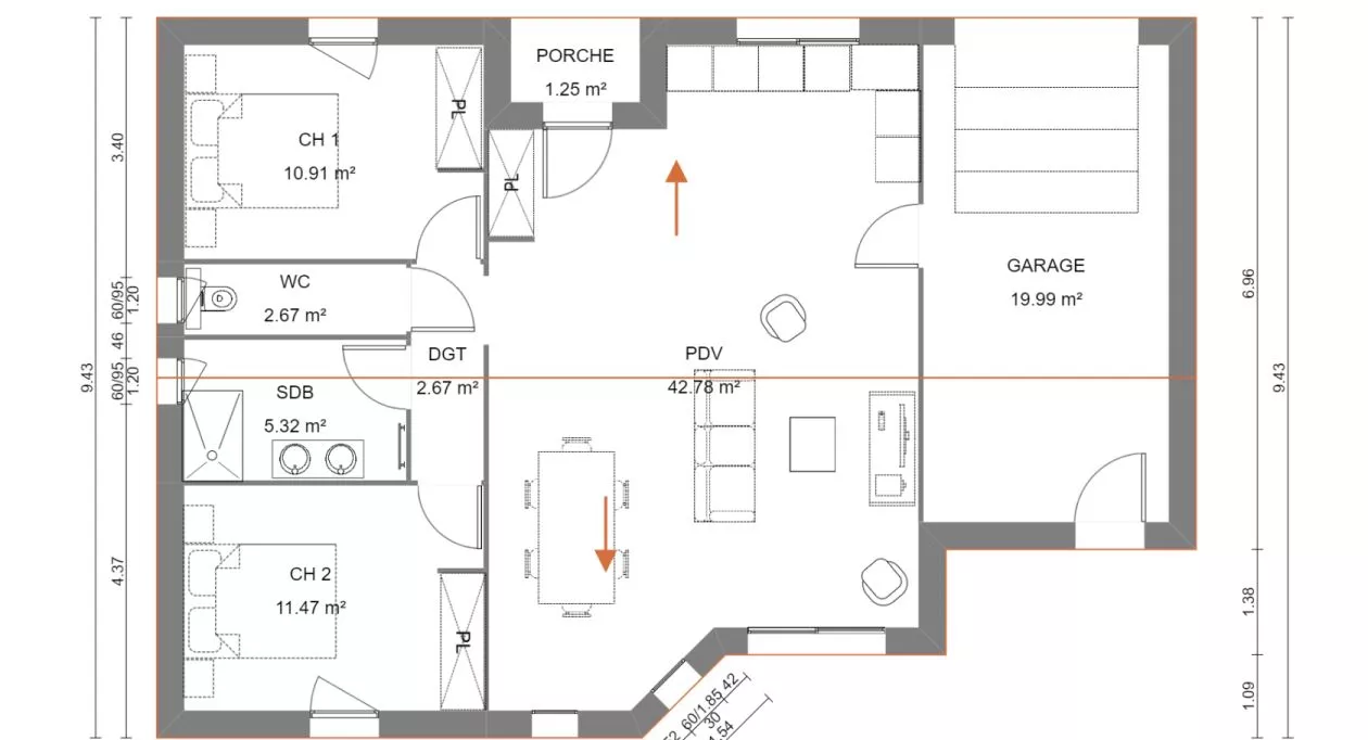 Image 4 Projet de construction d'une maison 75.82 m² avec terrain à LE POIRE-SUR-VIE (85)