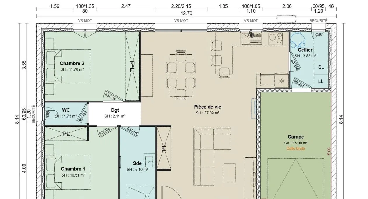 Image 2 Projet de construction d'une maison 72 m² avec terrain à JONZAC (17)