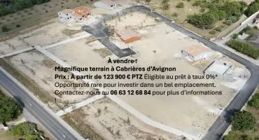 Terrain à bâtir de 303 m² à CABRIERES-D'AVIGNON (84)