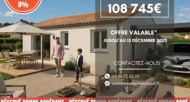Projet de construction d'une maison 80 m² avec terrain à CAUMONT-SUR-DURANCE (84)