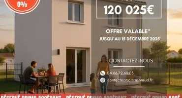 OFFRE SPECIAL ! DUREE LIMITE maison 80 m² avec terrain à SORGUES (84)