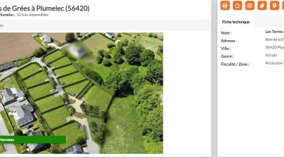 Photo du terrain n°157 de 423 m² à PLUMELEC