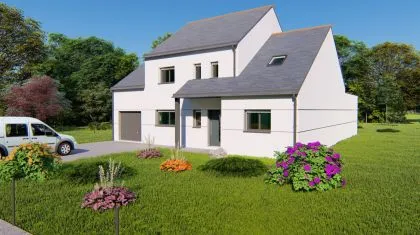 Projet de construction d'une maison 152.79 m² avec terrain à LE PETIT-FOUGERAY (35)