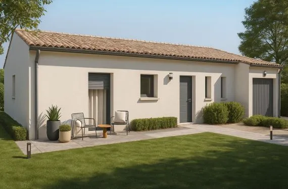 Maison de 80.57 m² sur un terrain de 787 m² à YVERSAY en VIENNE (86).