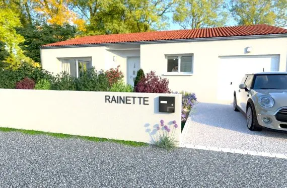 Photo maison 95 m²<br>sur terrain 1612 m²