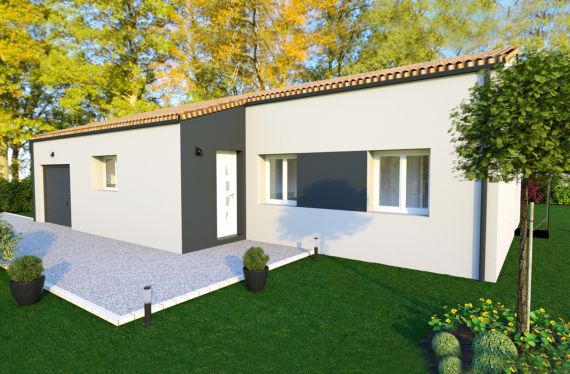 Photo maison 90 m²<br>sur terrain 1032 m²