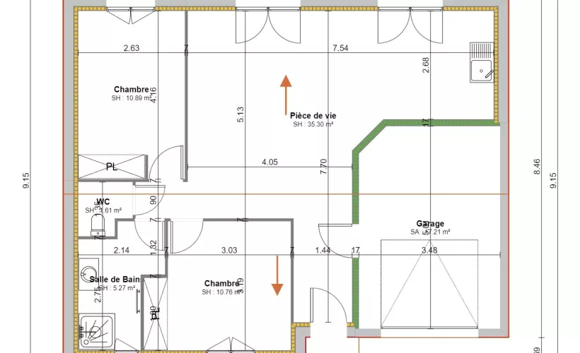 Image Projet de construction d'une maison 63 m² avec terrain à LE POIRE-SUR-VIE (85)