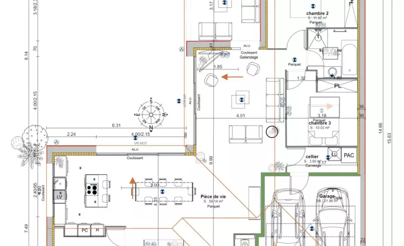 Image Projet de construction d'une maison 106 m² avec terrain de 527 m² à LA ROCHE-SUR-YON (85)