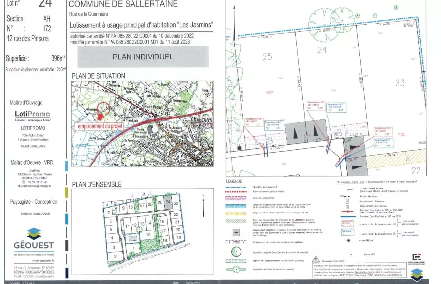 Image Terrain à bâtir de 396 m² à SALLERTAINE (85)