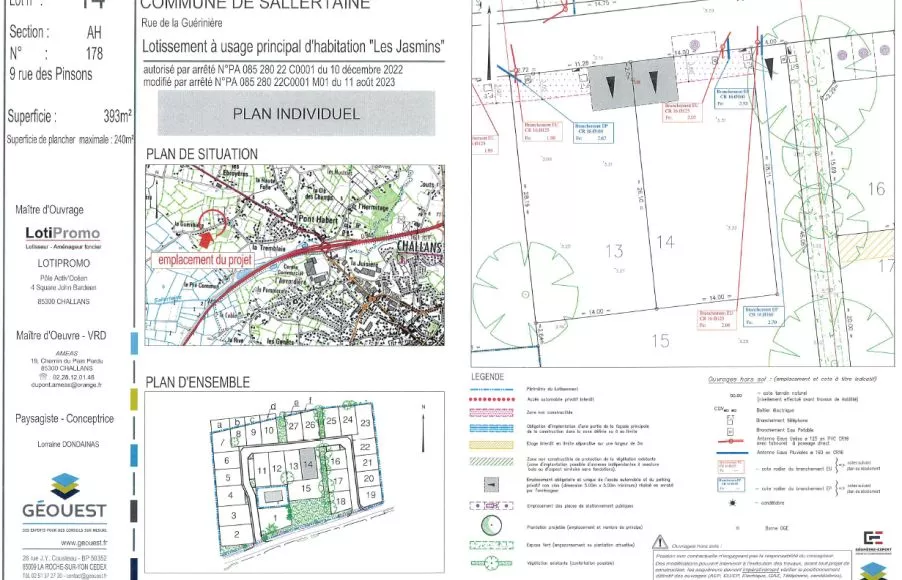 Image Terrain à bâtir de 393 m² à SALLERTAINE (85)