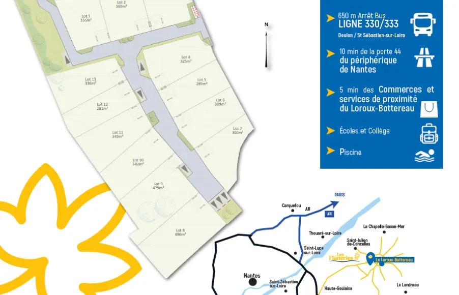 Image Terrain à bâtir de 342 m² à LE LOROUX-BOTTEREAU (44)