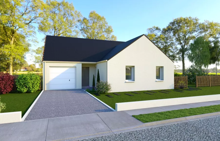 Image Projet de construction d'une maison 98.3 m² avec terrain à POUILLE-LES-COTEAUX (44)
